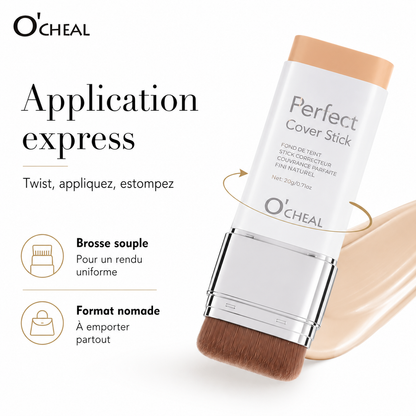 Fond de teint stick correcteur avec pinceau intégré