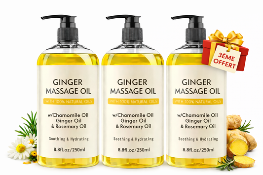 Huile de Gingembre Anti-Cellulite – 2 Achetées = 1 Offerte